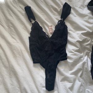 Revolve black lace bodysuit NWT